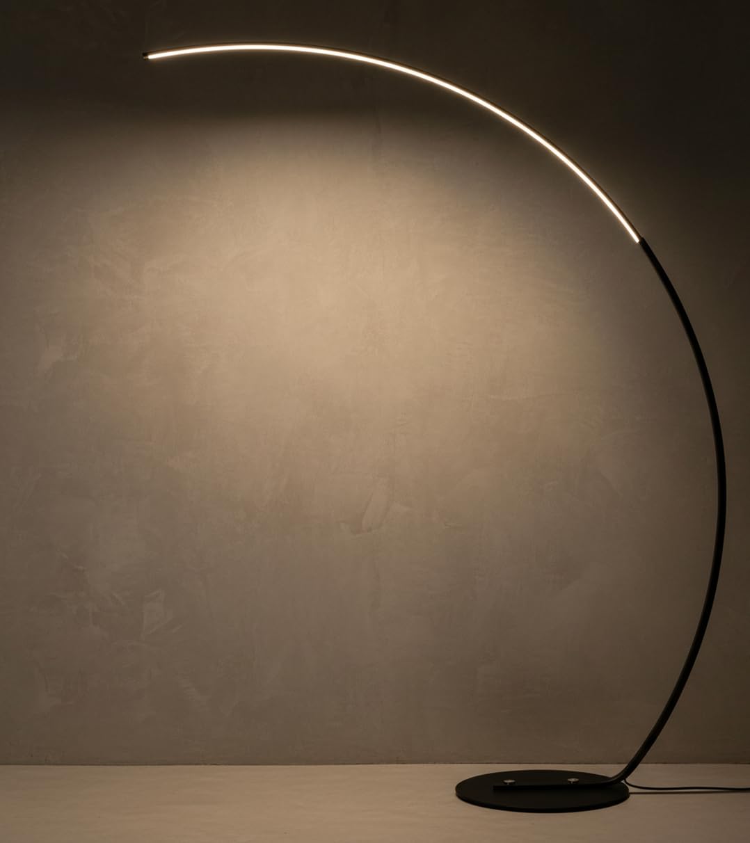 BEL AIR HOME - Lámpara de Pie ROMA, Metal, Altura 190cm, LED 48W, Brazo de Lectura, Dimmer, 3 Temperaturas de Color (NEGRO)