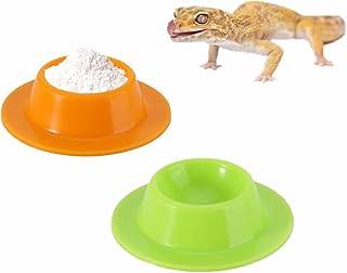2 Pack Gecko Calcium Dish - Food and Water Bowl for Leopard Geckos, Small Reptiles