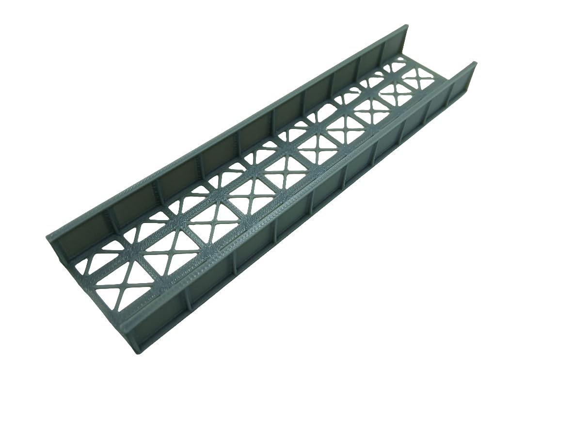 Long N Gauge Single Track Bridge Girder Model Railway Track Bridge Sides & Deck, Grey