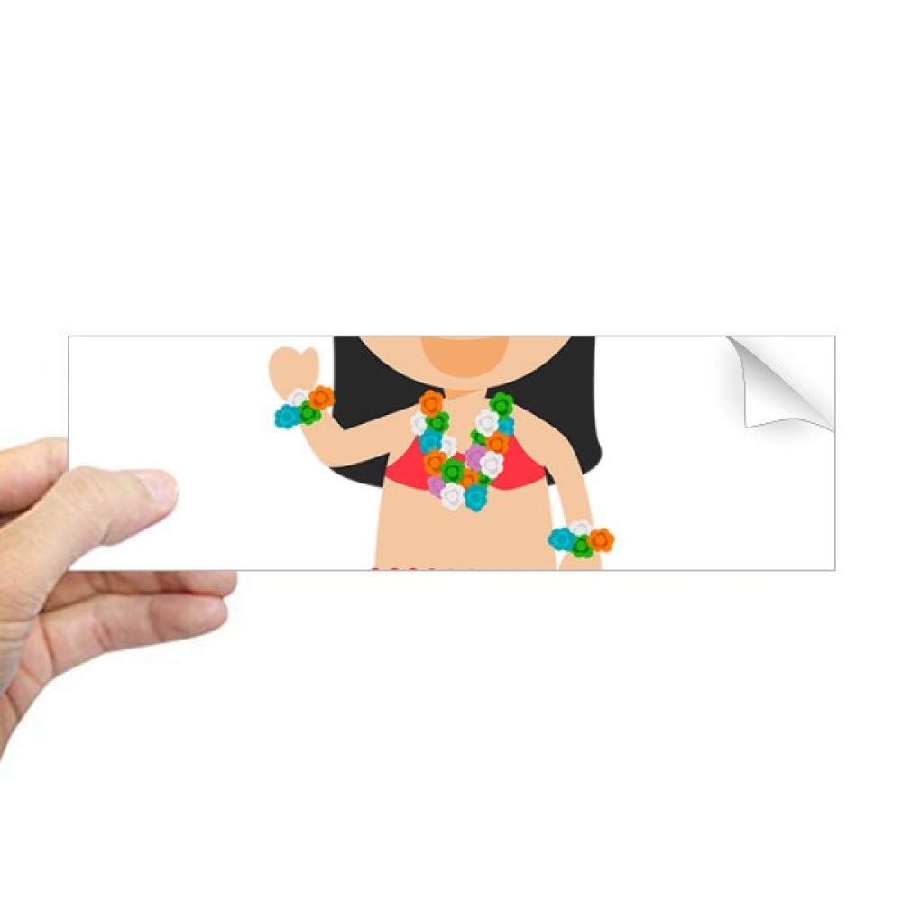 Sticker Hawaï dessin animé rectangulaire autocollant vitrage