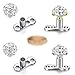 4Pcs 14g Surgical Steel Cubic Zirconia Dermal Anchor Tops and Base Microdermals Piercing (Cubic Zirconia: 4mm)
