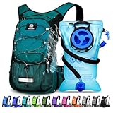 Mothybot Insulated Hydration Backpack Pack with 3L BPA Free Leak Proof Water Bladder, Large Storage Lightweight Hiking Daypack with Waist Pouches & Cooler Layer, for Running, Biking, Camping, Festival