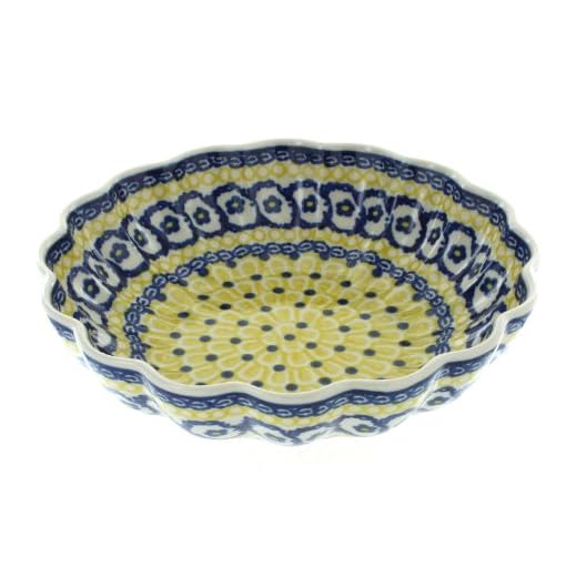 Blue Rose Polish Pottery Saffron Medium Scallop Dish