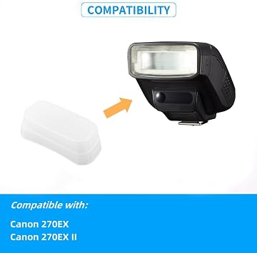 Flash Diffuser Camera Bounce Dome Light Softbox Compatible for Canon 270EX/270EX II Speedlight 270EX - White