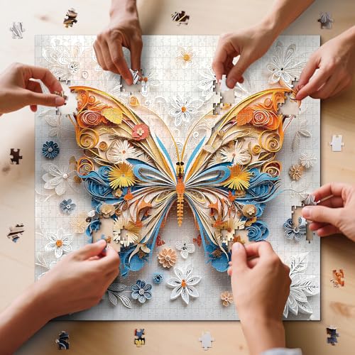 Butterfly Puzzles para Adultos 1000 Piezas, Rompecabezas de Mariposas y Flores Coloridas, Rompecabezas Artísticos de Papel Difíciles para Adultos miniatura 5