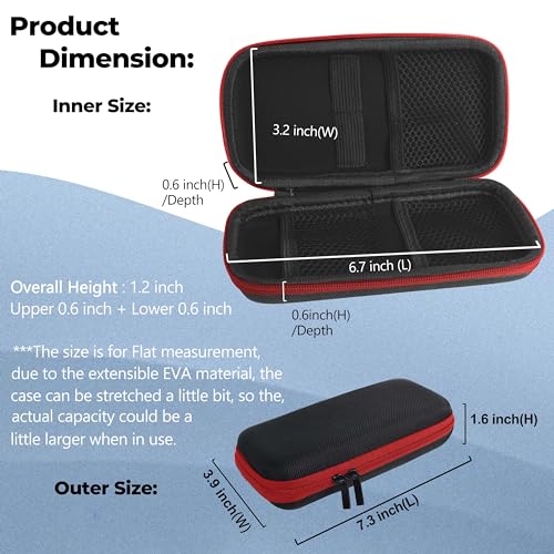 Image of Wolfteeth Storage Case Smell Stash Proof Case Fit King Size Tubes, Battery Pen Holder, Vapor Carrying Pouch, Hard EVA Travel Carrying Bag (Empty Only) Red