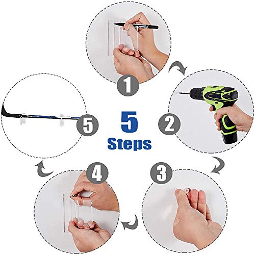 DECDEAL Suporte para exibição de taco de hóquei Suporte de parede acrílico transparente Suporte para