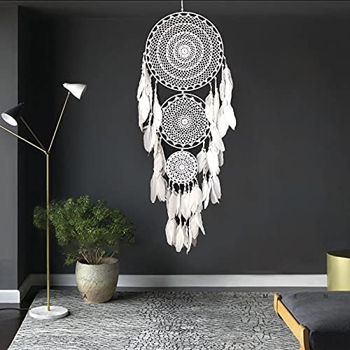 Petit attrape-rêves avec lumière LED, attrape-rêves en plumes fait main
