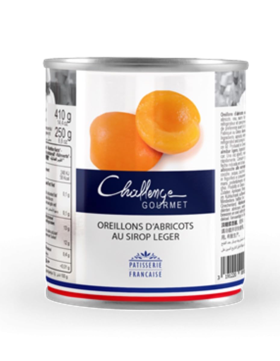 Challenge Gourmet Oreillon d'Abricot au Sirop Léger 410g/Boite - Offre de 2, 4 et 6 Boites - Expéditon par la Sté Bo Time (6)