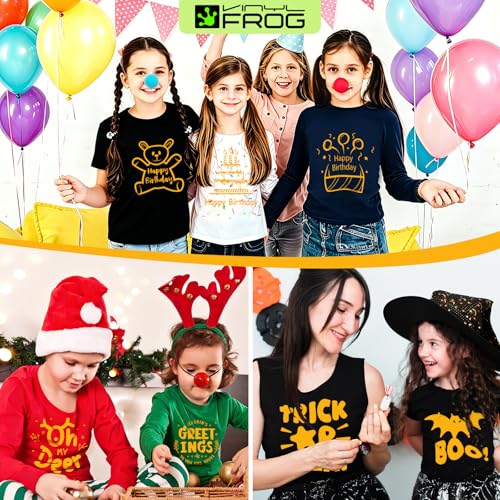 Image of VINYL FROG Yellow Heat Transfer Vinyl Roll 12 inch x5ft Matte HTV Vinyl | Yellow Iron on Vinyl for T-Shirts, Stretchy & Machine Washable Heat Press Vinyl for DIY Craft Designs