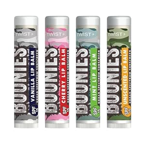 Boonies SPF 15 Lip Balm (.15oz) – Organic Moisturizing Sunscreen Lip Balm for All Skin Types, Eco-Friendly & Long-Lasting Protection (4 Count, Variety)