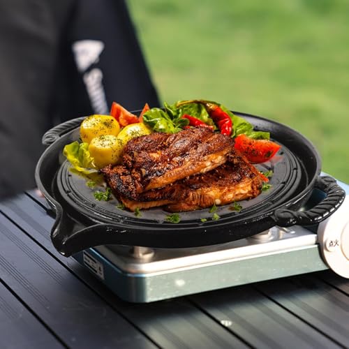 Plaque de cuisson fonte 11 pouces gril viande et barbecue - 6