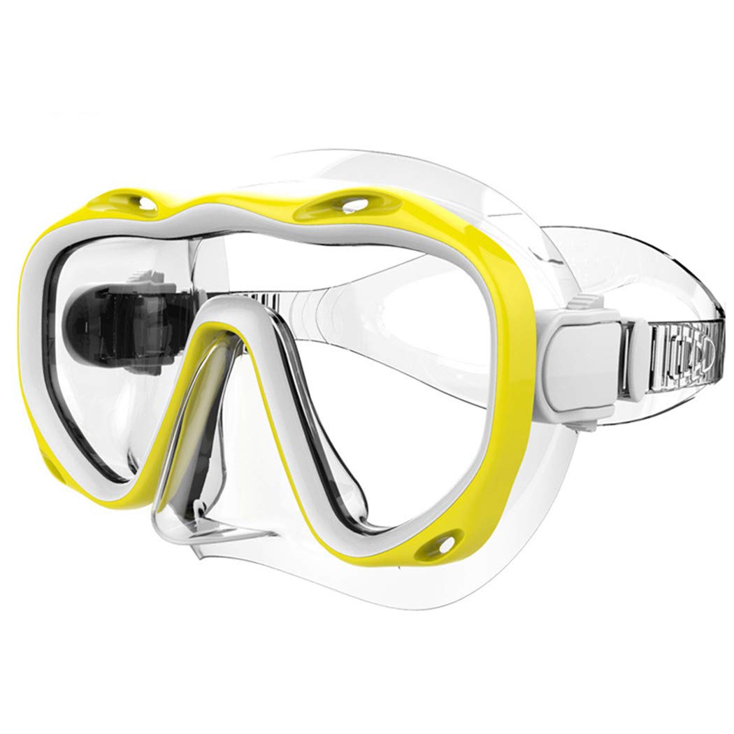 AMERTEER 2020 Anti-Fog Tempered Glass Snorkel Mask for Women and Men, for Snorkeling, Swimming and Scuba Diving, Anti Leak Dry Top Snorkel Gear Panoramic Silicone Goggle No Leak