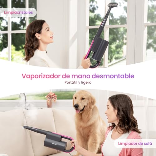 Schenley mopa a vapor 19-en-1 con limpiador de mano desmontable, diseño de doble tubo para suelos duros, paredes y juntas, con accesorios y almohadillas de microfibra lavables y desechables - imagen 4