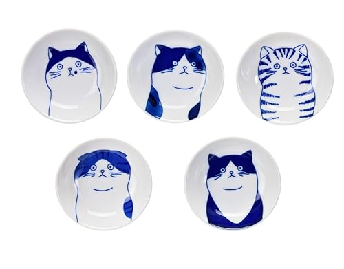 山勝美濃陶苑(Yamakatsuminotouen) 小鉢 豆鉢 食器 磁器製 ネコ 猫 迷い猫のシチタ 食洗器対応 電子レンジ対応 木箱入り プレゼント N7-2052A