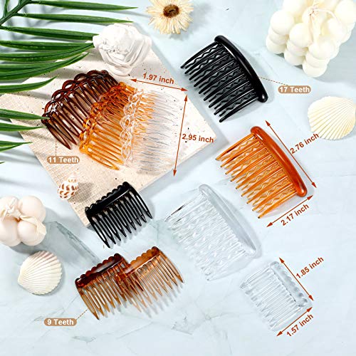 Peines para cabello tipo twist, 12 piezas, plástico miniatura 2