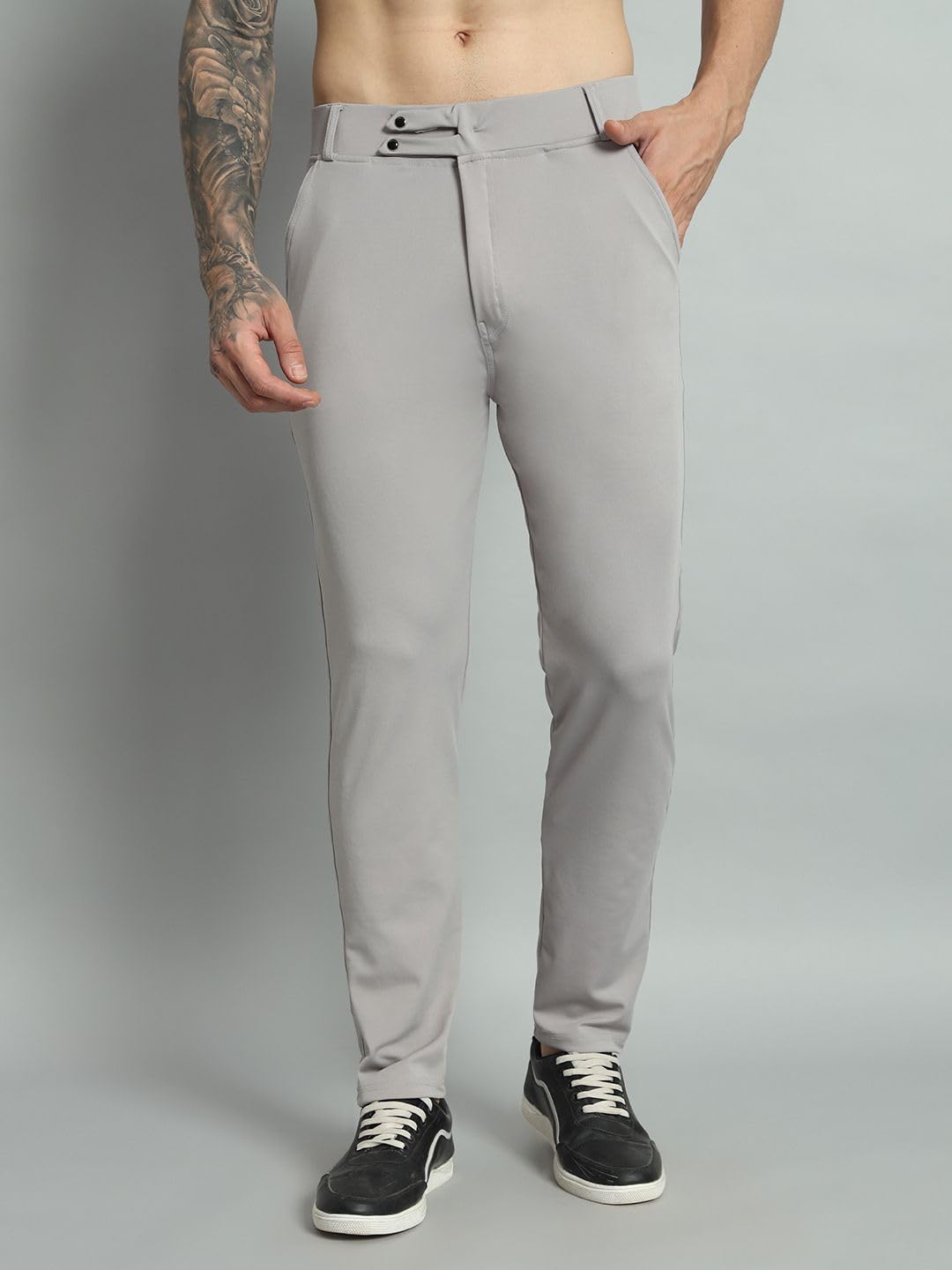 Men's Comfort Fit Lycra Blend Trousers-picture-44