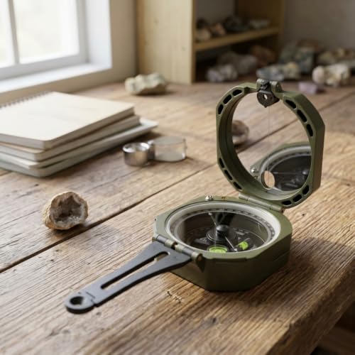 Brújula geológica magnética de bolsillo con instrumento de tránsito 0-360 grados miniatura 2