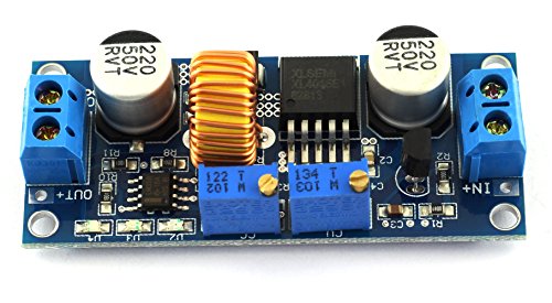 DZS Elec DC-DC Step-Down Constant Current Regulator Module 4-38v Input to 1.25-36v Output Adjustable Large Power 5A 75W Converter for Charging or LED Driver Module