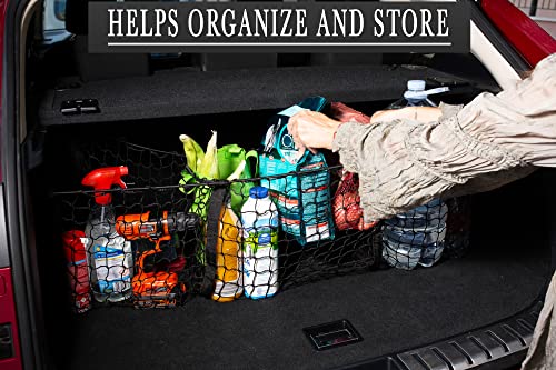 Zento Deals Black Mesh Three Pocket Trunk Cargo Organizer Storage Net #TOP1