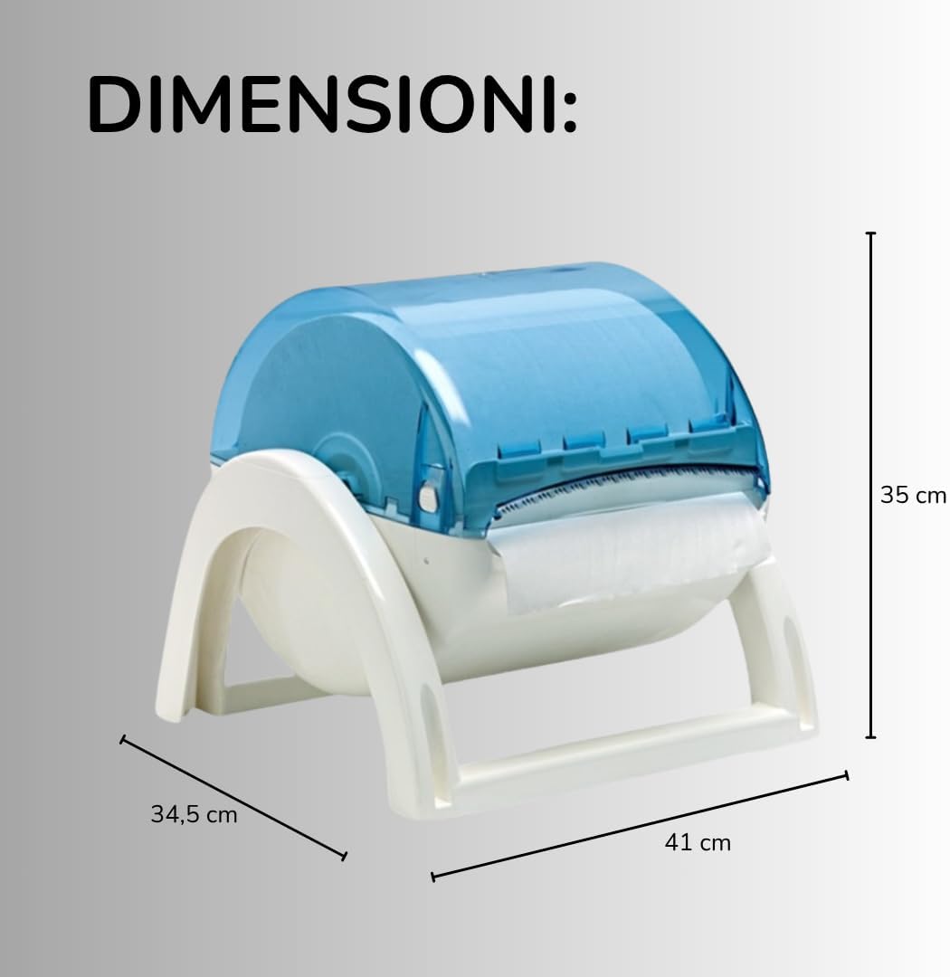 | Wall Paper Dispenser, HACCP, ABS Plastic, 41 x 34.5 x 35 cm | Roll Holder for 29 cm Spools – Domestic and Industrial Use