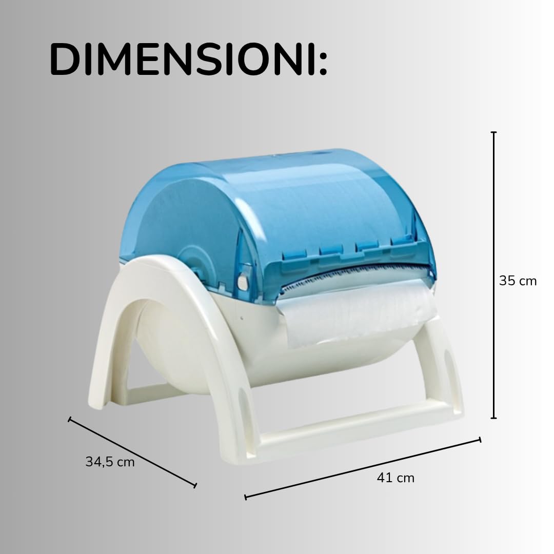 acquaverde | Dispenser Carta da Parete, HACCP, in Plastica ABS, cm 41x34,5x35 h | Portarotolo per Bobine da 29 cm – Uso Domestico ed Industriale