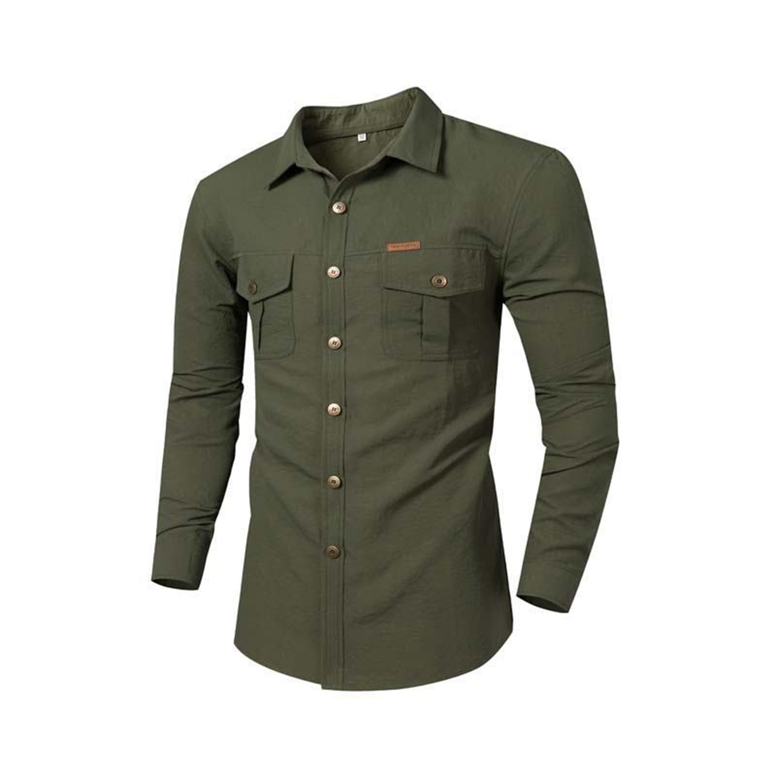 Genérico Camisas de Verano Hombre Algodon Camisas Manga Larga Hombre Vestir Camisas Estampadas Hombre Original Manga Larga Camisas de Lino Manga Larga Hombre Camisas Informales de Verano