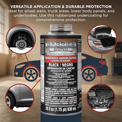 Image of Barrier Bond - Rubberized Undercoating Sound Deadener, 28oz Can, Black, Spray-On Undercoating for Vehicles