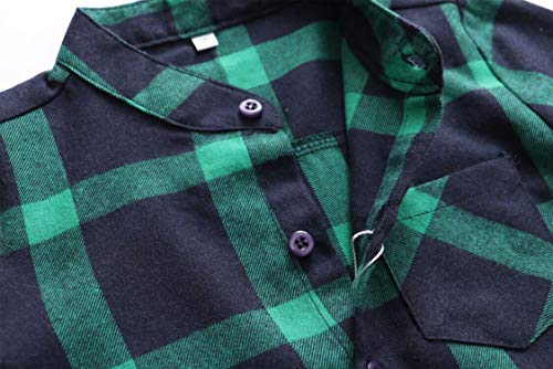 Little Boys' Long Sleeve Button Down Plaid Flannel Shirt2
