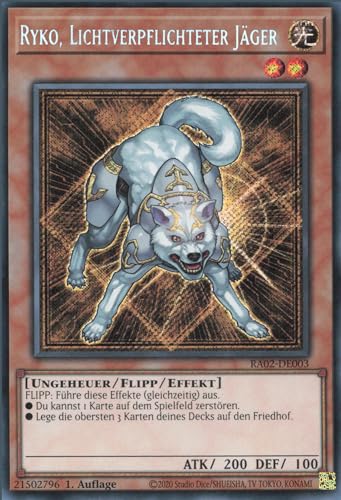 Ryko, Lichtverpflichteter Jäger (V.3) RA02-DE003 Secret Rare Deutsch Boosterfrisch 1. Auflage - 25th Anniversary Rarity Collection II - mit ReCollectibles-Versandschutz - für Yu-Gi-Oh!