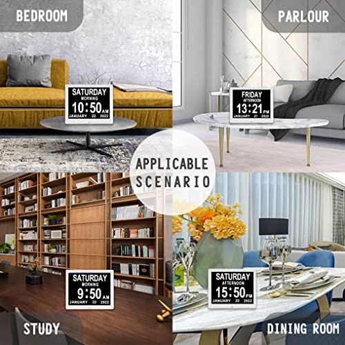 Johnziny Upgraded 9 Inch Ips Large Screen Day Clock With Date And Day Of Week,Extra Large Non-Abbreviated Date And Month Dementia Clock For Seniors #TOP6