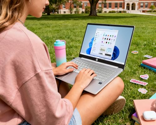 Image of HP Home and Student Essential Laptop, with Office 365 & Copilot AI, 4GB RAM Memory, 64GB SSD and 1TB Cloud Storage, Intel CPU, Fast Charge and 11.5hrs Battery