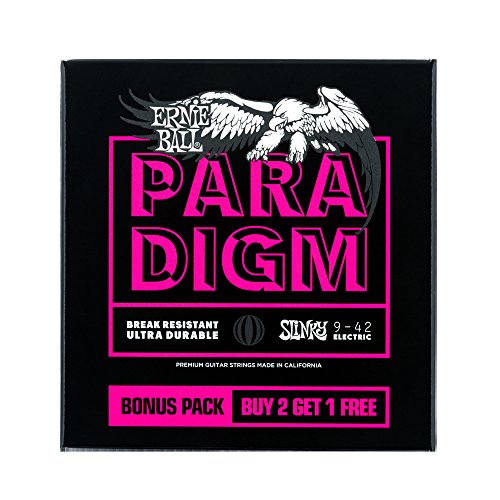 Ernie Ball Super Slinky Paradigm Jeu de 3 cordes pour guitare électrique, calibre 9-42 - Les Beatles, Paul McCartney, John Lennon, RIngo Starr, George Harrison Ernie Ball Super Slinky Paradigm Jeu de 3 cordes pour guitare électrique, calibre 9-42