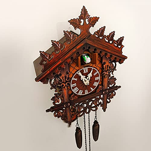 Yxx Classical German Black Forest Style Cuckoo Clock Retro Nordic Style Wooden Cuckoo Wall Clock Vintage Wood Indoor Wall Clock For Living Room Decor With Swinging Pendulum (Size : Rc-01) #TOP7
