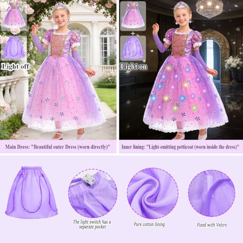 Disfraz de princesa morado para niña 3-4 años miniatura 5