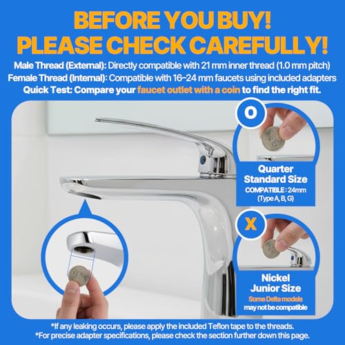 Image of Cleansing Washbasin Faucet Filter Inspired By Korea's Beauty Culture - Pure Carbon Filters for Bathroom (1 Year Supply) (AJ8310C-SET-1YR)