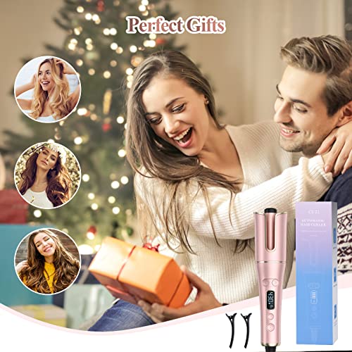 Automatic Curling Iron, Auto Hair Curler Wand With Large Rotating Barrel & 4 Temps & 3 Timers, Large Display Curling Iron With Dual Voltage, Auto Shut-Off, Fast Heating For Hair Styling #TOP6