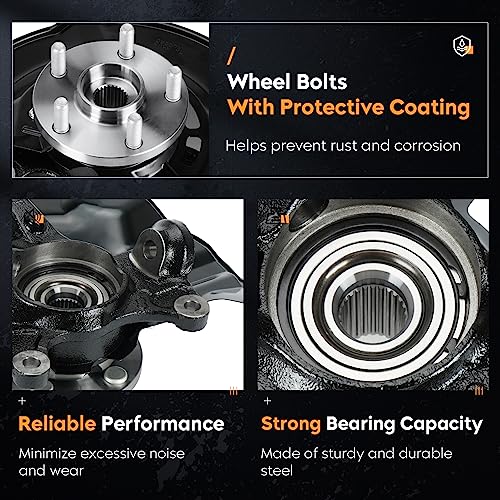 Image of Front Left Steering Knuckle Wheel Bearing Hub Assembly for Corolla 09-13