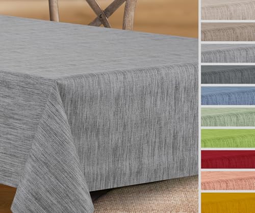 Wachstuchtischdecke rund oval eckig Georginias Tischdecke abwischbar Farbe und Größe wählbar (Eckig 100x140 cm Grau)