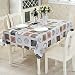 ColorBird Modern Scrawl Circles Flannel Backed PVC Tablecloth Easy Care Oilproof Table Cover for Kitchen Dinning Tabletop Decor (Rectangle/Oblong, 54"*70")