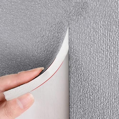 Papel Pintado Aislante Termico Autoadhesivo Pared, Placas Antihumedad para Paredes Interior, Revestimiento Pared XPE - Aislante Acustico y Reducción de Ruido(Gray 3mm,50 x 280 cm)