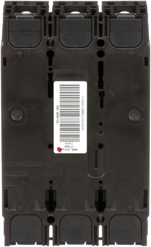 Square D by Schneider Electric HDL36060 PowerPacT H Frame Circuit Breaker with Thermal-Magnetic Trip Unit Technology, 60 Amp, 3 Pole
