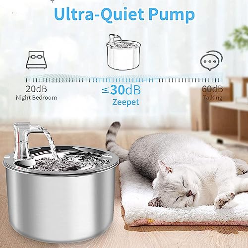 Fuente de agua automática para gatos y perros acero inox miniatura 4
