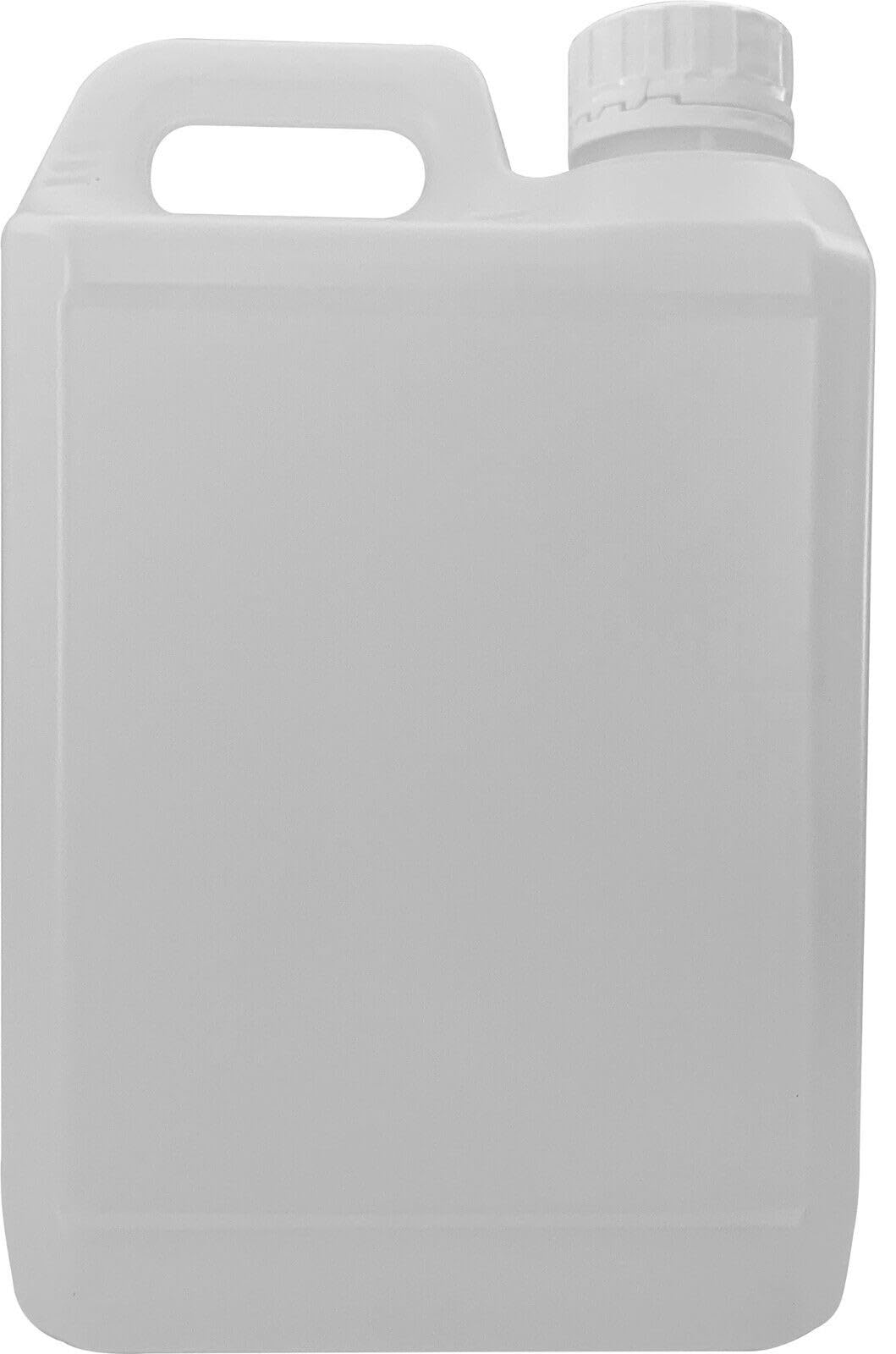 PSN HDPE 5 Litre Jerry Can Food-Grade Clear Plastic Water Tanks/Liquid Storage Container Bottles Comes With Tamper Evident White Cap Available in 4 sizes 500ml- 5 Litre | (White, 5L (Pack of 8))