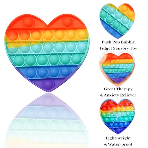 Pop It Spielzeug Set, 5 Stück Anti Stress Spielzeug für Kinder und Erwachsene, Pop It, Plopper mit 5 Formen (Herz, Stern, Bär, Astronaut, Sonnenblume), Ideal für Reisen und Schule