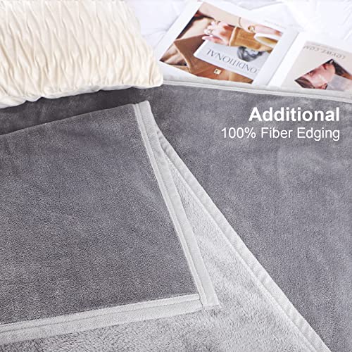 Kuscheldecke , Billpow 150 × 200cm Hochwertige Wohndecke Flauschig Sofa Decke Super Weiche Fleecedecke mit Antistatischem Draht und exquisiter Einfassung - Grau - Image 5