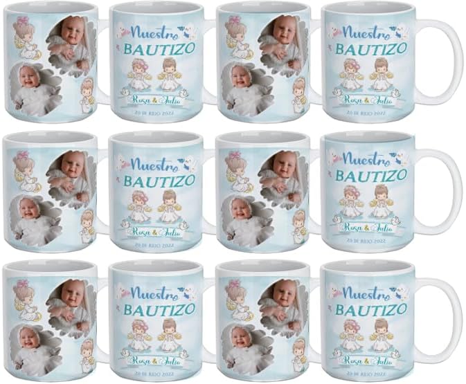 Miniatura 6 de Recuerdos Para Bautizo Set 12 Tazas Café 11oz, Regalo de propuesta de padrinos, Quieres Ser Mis Padrinos, Quieres Ser Mi Madrina Est 2023