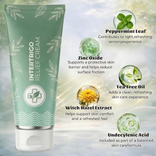 Intertrigo Cream, 2026 New Professional Seborrhea Intertrigo Cream for Skin Folds, With Zinc Oxide & Undecylenic Acid Helps Soothe Irritated Skin, Moisture & Friction Control (1 Bottle) — view 3