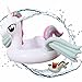 Azanaz Bouée de natation pour bébé licorne - Bouée gonflable réglable en caoutchouc - Jouets gonflables pour l'été avec 1 porte-gobelet gonflable (licorne blanche)