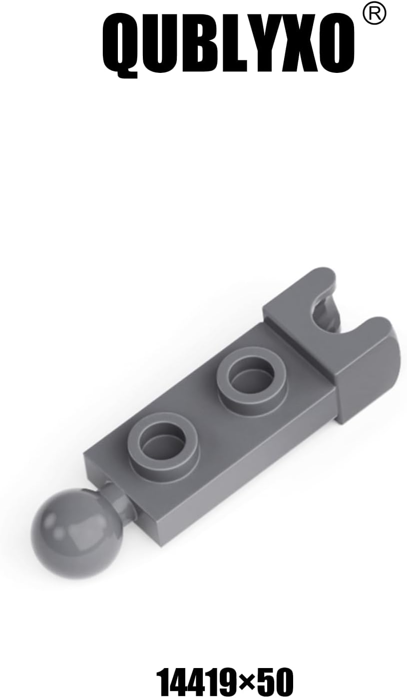 50 Piece Ball Joints Bulk, Classic Plate, Modified 1 x 2 with Tow Ball and Small Tow Ball Socket on Ends, Compatible with Lego Parts and Pieces image 4